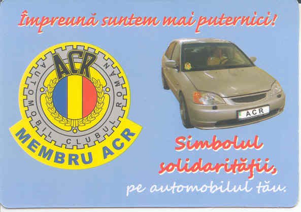 A Román autóklub matricája